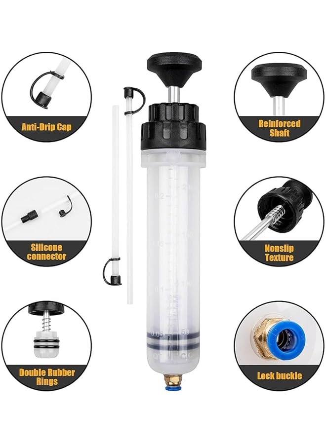 جيه زد اس مضخة شفط سوائل السيارات، محقنة تغيير الزيت مع خرطوم، شفط وقود يدوي وملء، جهاز تفريغ سوائل تغيير الزيت (500 سم مكعب) - Image 4