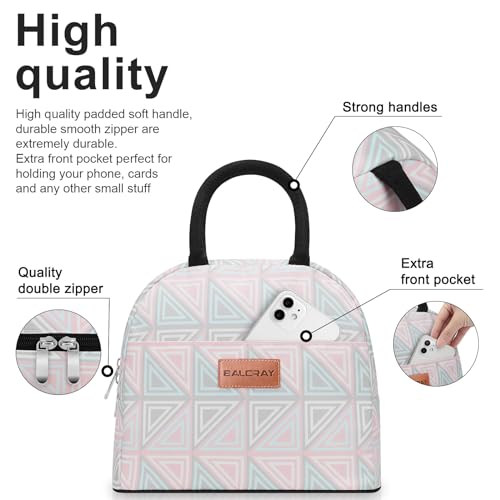 BALORAY Lunch Bag for Women Men Insulated Lunch Box for Adult Reusable Lunch Tote Bag for Work, Picnic or Travel (Triangle, M) - Image 2