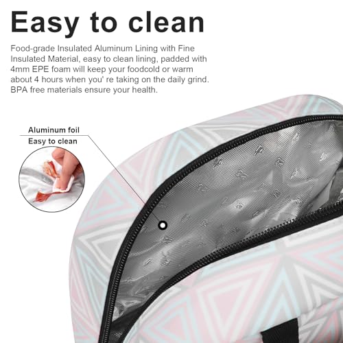 BALORAY Lunch Bag for Women Men Insulated Lunch Box for Adult Reusable Lunch Tote Bag for Work, Picnic or Travel (Triangle, M) - Image 3