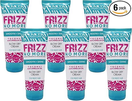 Creightons 6 x 100ml Multipack Frizz No More Smooth Shine Blow Dry Cream With Coconut Camellia Oil Defends Against Humidity Frizzy Hair Gives Super Smooth Sleek Hair Vegan Cruelty Free