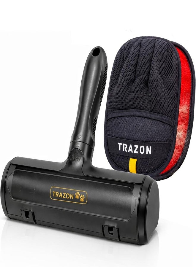 Trazon Pet Hair Removal System - Reusable Lint Roller & Lint Remover for Pet Hair on Carpet, Couch & Furniture + Pet Hair Glove Brush - Dog & Cat Fur Remover Tool for Car, Rugs & Clothing - Image 1