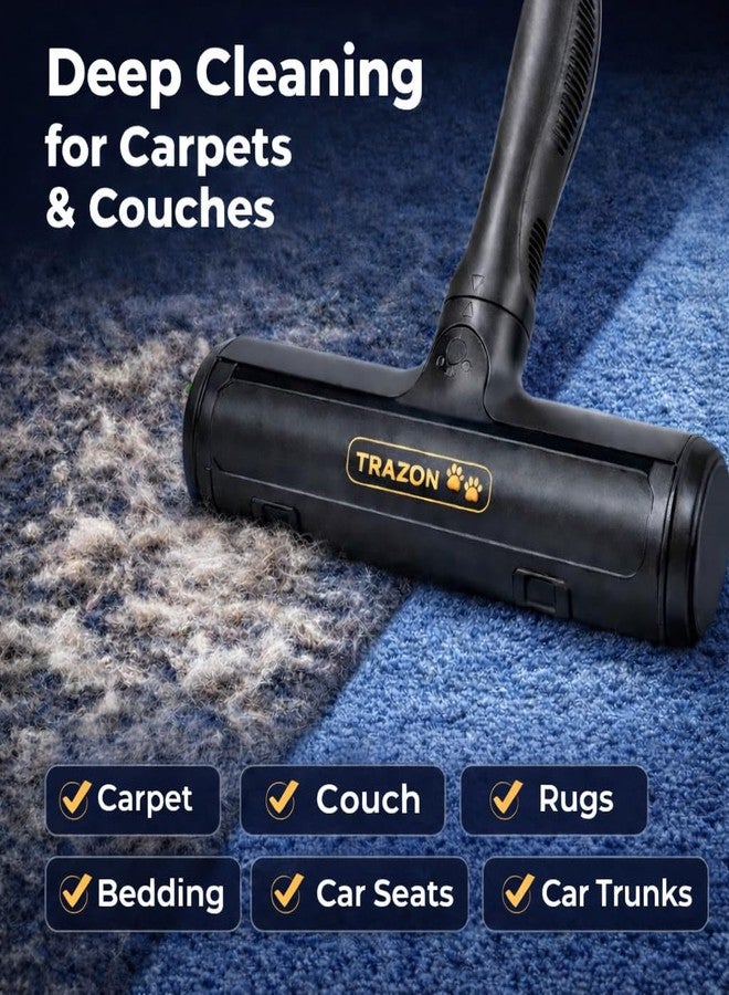 Trazon Pet Hair Removal System - Reusable Lint Roller & Lint Remover for Pet Hair on Carpet, Couch & Furniture + Pet Hair Glove Brush - Dog & Cat Fur Remover Tool for Car, Rugs & Clothing - Image 3