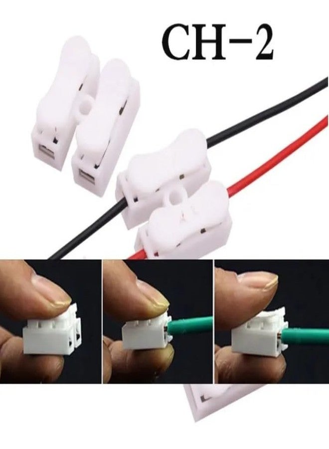 UNIVERSAL HUB 100 Pieces Push Wire Connectors, 2 Pin Quick Splice Electrical Cable Clamp, 10A 220V Terminal Block, - Image 5