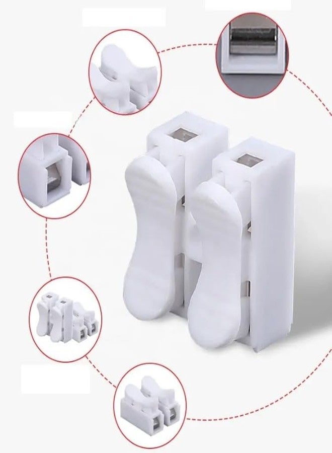 UNIVERSAL HUB 100 Pieces Push Wire Connectors, 2 Pin Quick Splice Electrical Cable Clamp, 10A 220V Terminal Block, - Image 4
