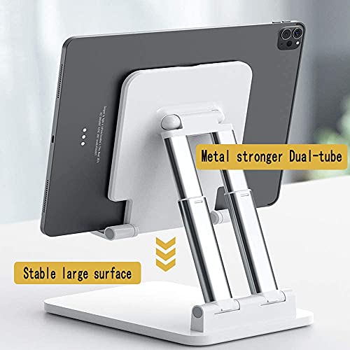 HOLD UP Mobile Holder Stand for Table, Mobile Holder, Adjustable & Foldable Mobile Stand, Aluminum Stand Holder for Mobile Phone and Tablets (Up to 9) Inches - White - Image 2