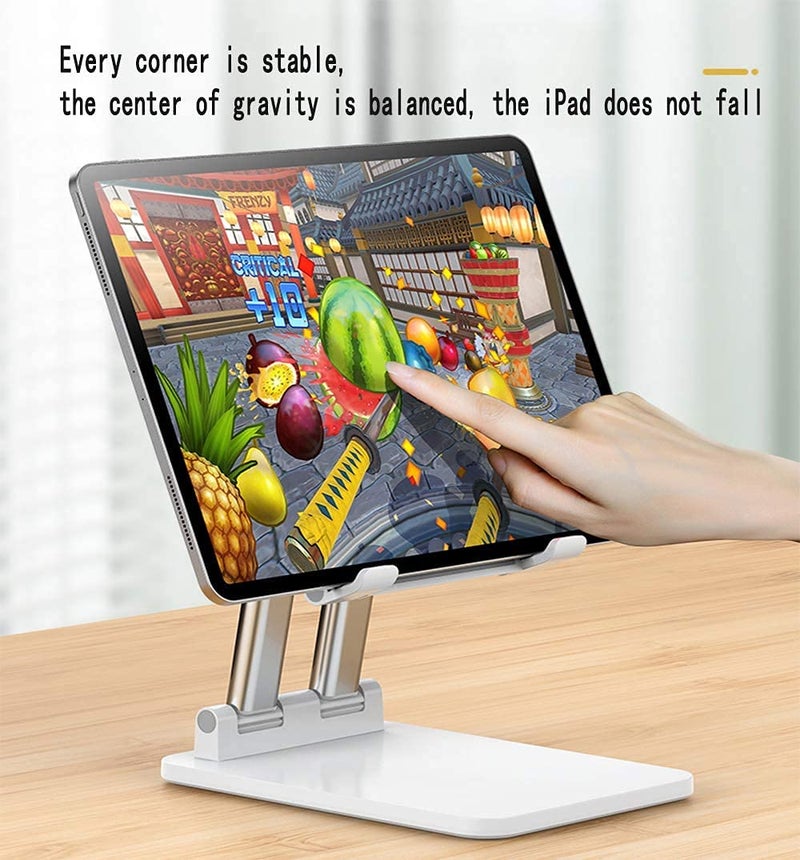 HOLD UP Mobile Holder Stand for Table, Mobile Holder, Adjustable & Foldable Mobile Stand, Aluminum Stand Holder for Mobile Phone and Tablets (Up to 9) Inches - White - Image 5