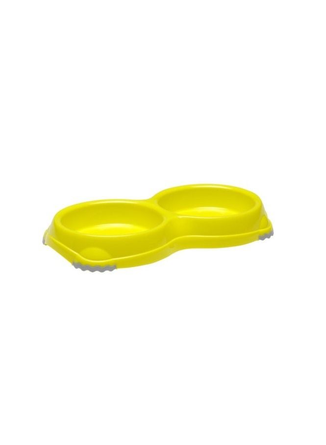 MODERNA Premium Quality Double Smarty Feeding Bowl For Pets Yellow