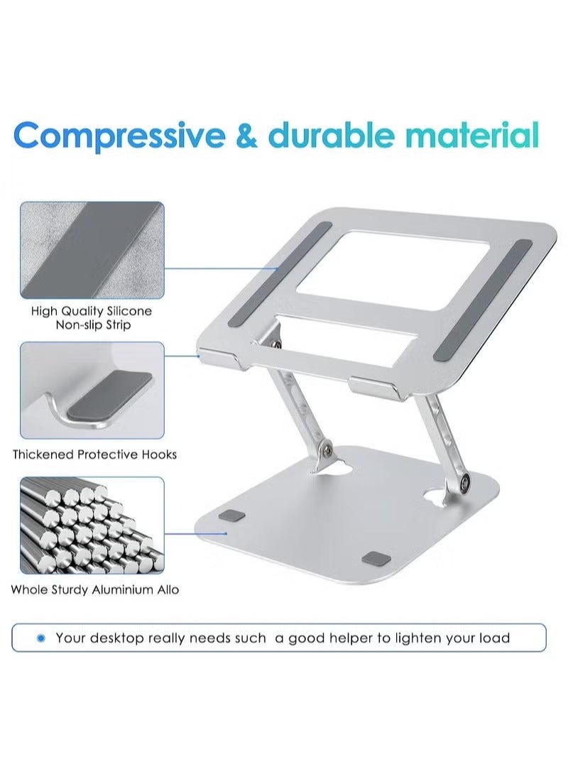 GENNEXT Laptop Stands,Multi-Angle Adjustable Laptop Holder Stand for Desk,Aluminum Ergonomic with Heat-Vent Portable Laptop Riser Holder Stand Compatible with MacBook Dell, HP - Image 5