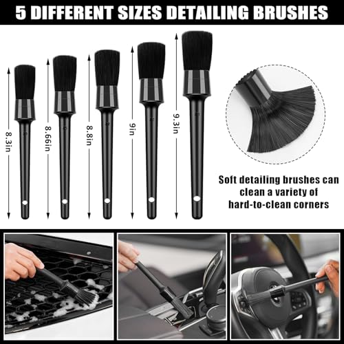 AUTODECO Car Cleaning Kit, Car Vacuum Interior Detailing Cleaner Kit with High Power Handheld Vacuum, Brush Set, Windshield Tool, Duster, Towels, Complete Car Care Tools for Women (Black) - Image 5