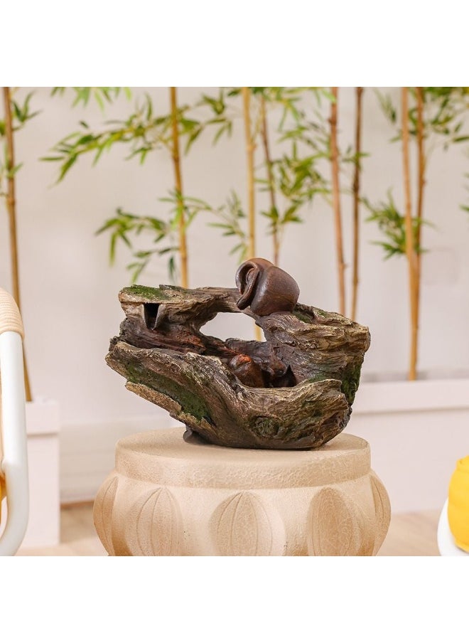 DANUBE HOME Verona Fountain Made of Polyresin Natural Flowing Water Meditation Modern Design Zen Water Falls Decor For Home Office | Decorative Outdoor Fountain Floor Standing Design Outdoor Decor For Garden Patio Backyard  - Image 4