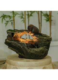 DANUBE HOME Verona Fountain Made of Polyresin Natural Flowing Water Meditation Modern Design Zen Water Falls Decor For Home Office | Decorative Outdoor Fountain Floor Standing Design Outdoor Decor For Garden Patio Backyard  - Image 3