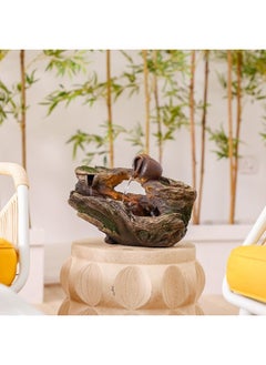 DANUBE HOME Verona Fountain Made of Polyresin Natural Flowing Water Meditation Modern Design Zen Water Falls Decor For Home Office | Decorative Outdoor Fountain Floor Standing Design Outdoor Decor For Garden Patio Backyard  - Image 2
