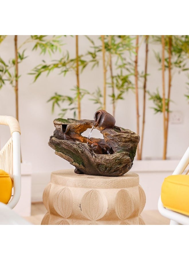 DANUBE HOME Verona Fountain Made of Polyresin Natural Flowing Water Meditation Modern Design Zen Water Falls Decor For Home Office | Decorative Outdoor Fountain Floor Standing Design Outdoor Decor For Garden Patio Backyard  - Image 2