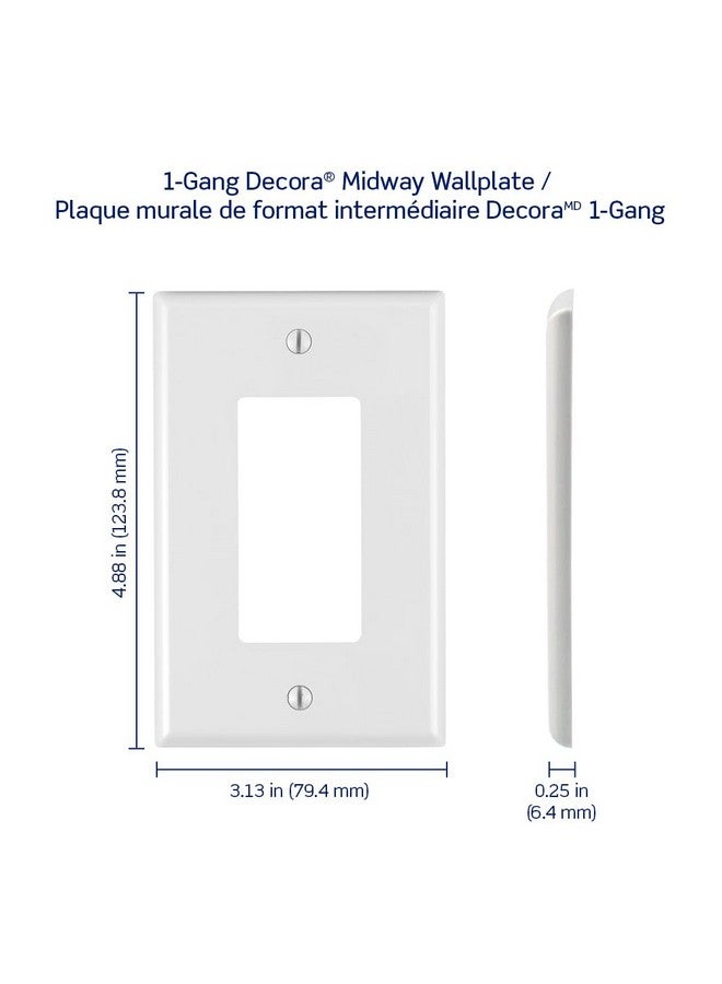 Leviton PJ26-WM 1-Gang Decora/GFCI Decora Wallplate, White, 10-Pack - Image 4