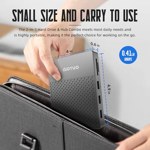 YOTUO Docking Station External Hard Drive Storage, USB-C Hub + HDD 7-in-1, USB 3.0, SD/TF Card, HDD for Windows, Mac, Android, TV, Phone, Laptop, Desktop, PC (Space Black, 1TB+Docking Station) - Image 5