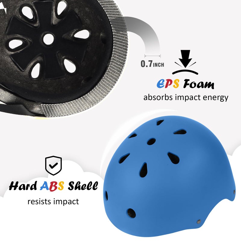 Ouwoer Kids Bike Helmet, Adjustable and Multi-Sport, from Toddler to Youth, 3 Sizes (Blue) - Image 2