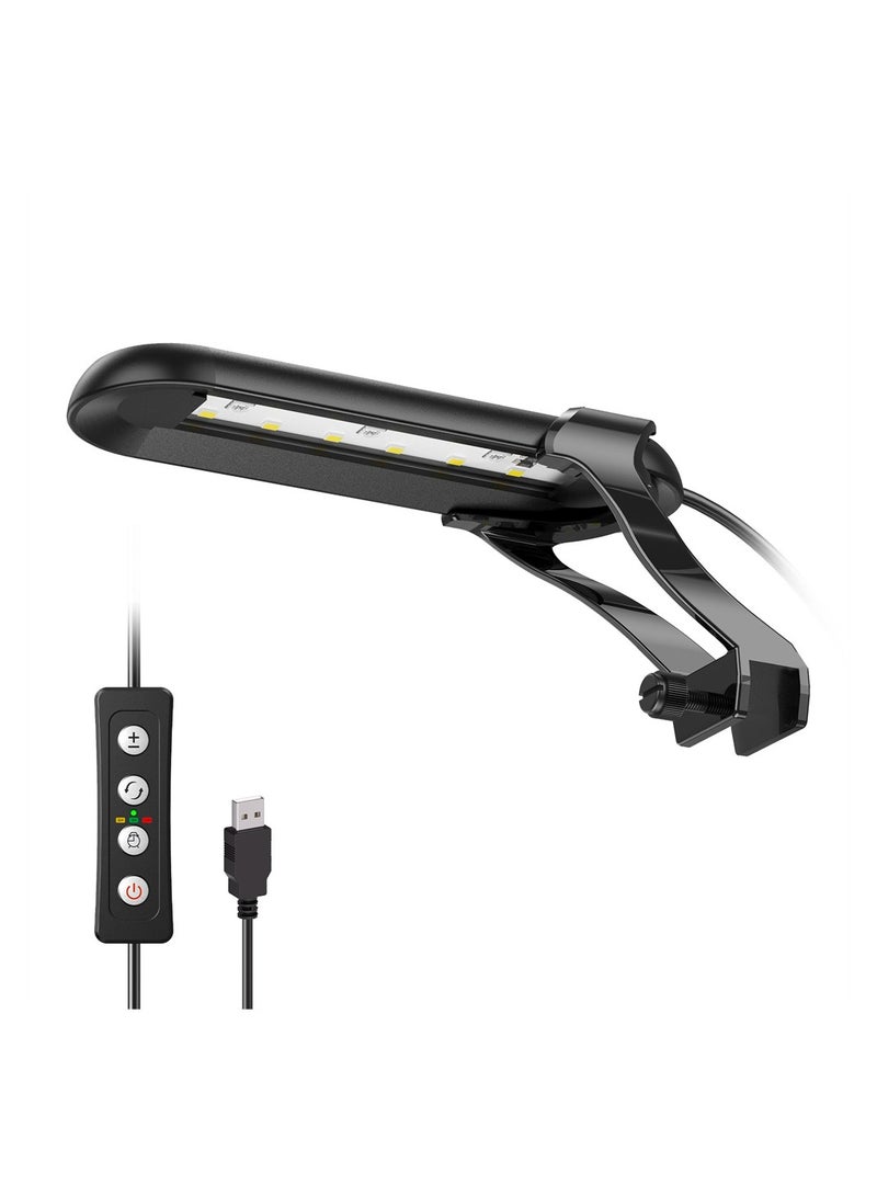 SYOSI LED Aquarium Light, Clip-on Lamp Aquatic Plant Lighting, 14 Lighting Modes Intensity Adjustable with Inline Timer Controller, for Frameless Aquariums up to 20L, 6 Watts [Energy Class G] - Image 2