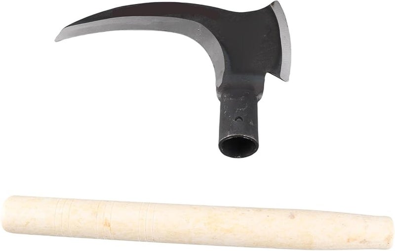 High Manganese Steel Double Scythe with Wooden Stick for Gardening Weeding Trimming and Pruning - Image 1