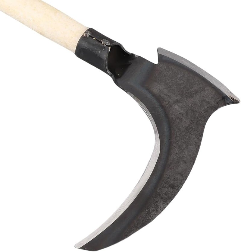 High Manganese Steel Double Scythe with Wooden Stick for Gardening Weeding Trimming and Pruning - Image 5