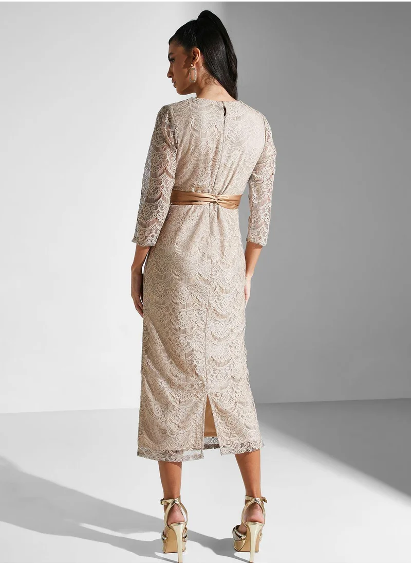 Golden Apple Lace Detail Dress