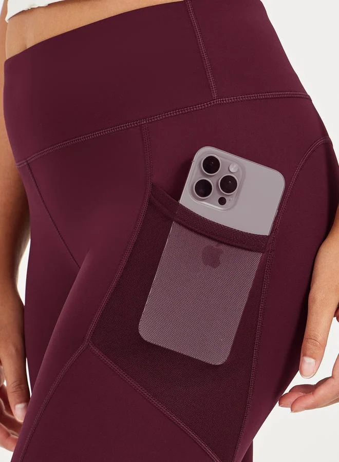 Styli Styli Side Mesh Pocket Broad Waistband Leggings