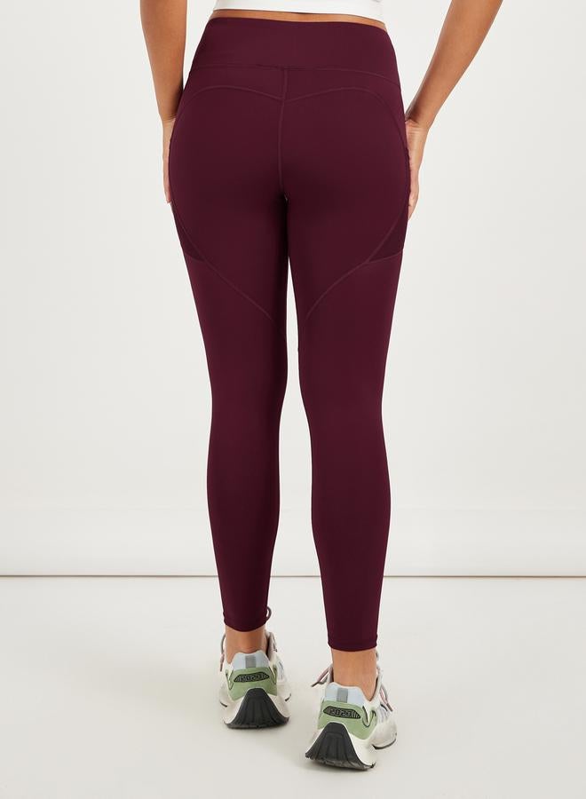 Styli Side Mesh Pocket Broad Waistband Leggings - Image 4