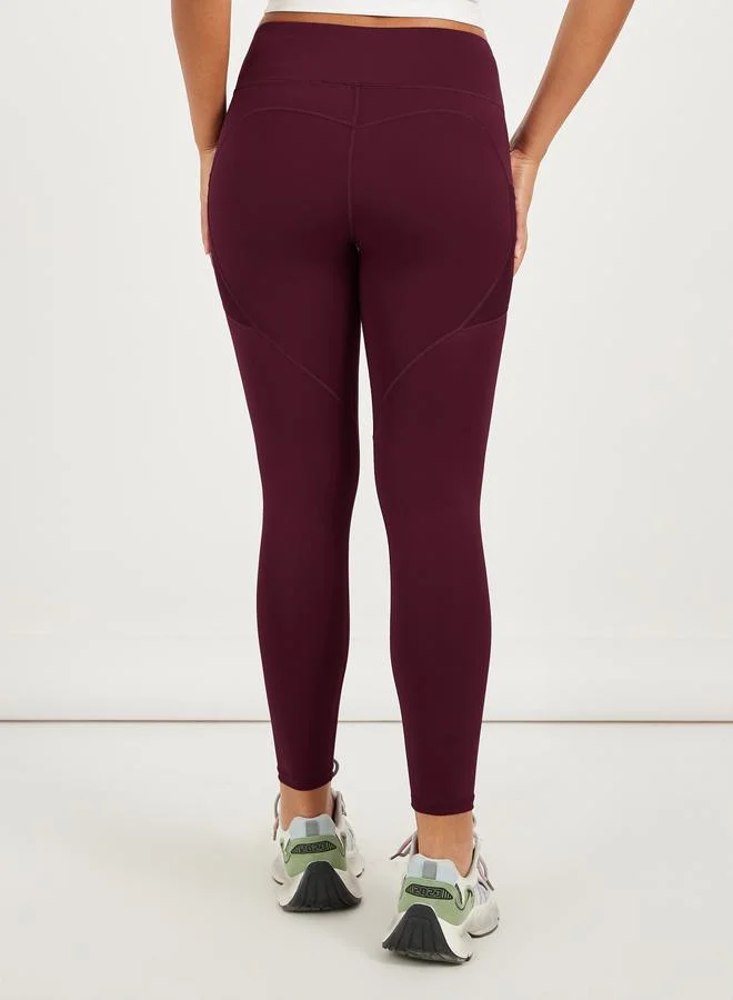 ستايلي اكتيف ليجنز بخصر عريض وجيوب جانبية شبكية