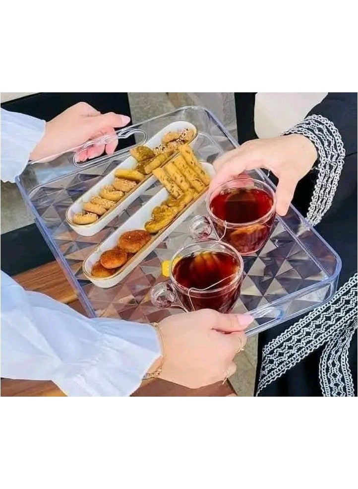 Acrylic serving tray with handle - Image 2