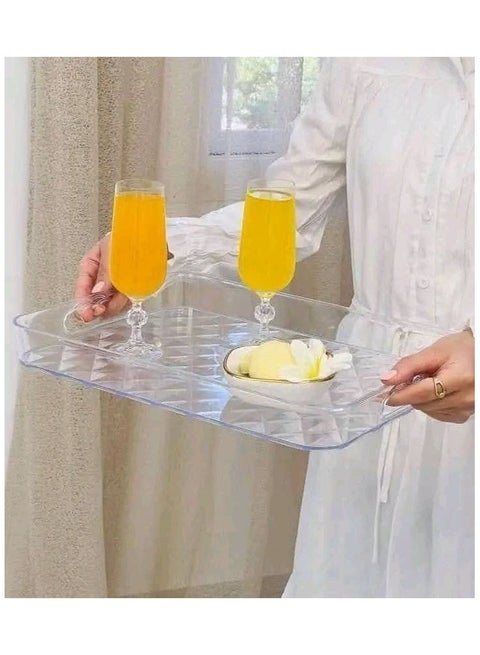 Acrylic serving tray with handle