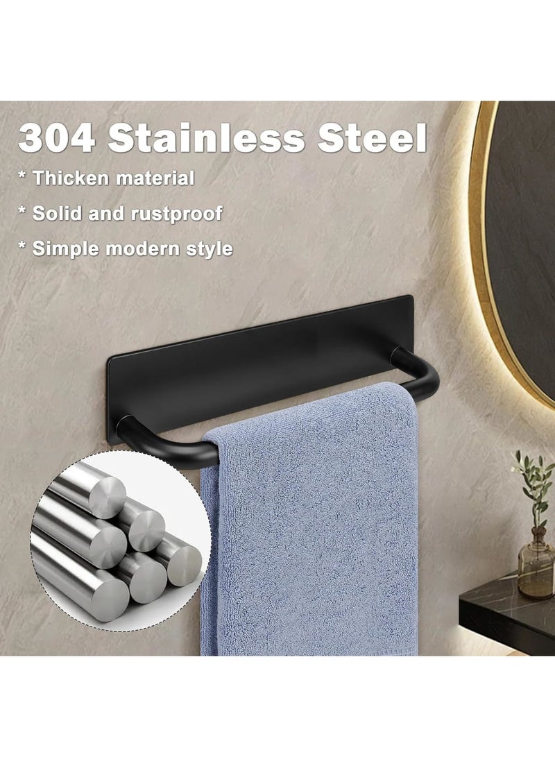 SYOSI Self Adhesive Towel Holder for Bathroom and Kitchen, 9 Inch Wall Mounted Stick-On Hand Towel Bar, Waterproof No Drill Towel Ring for Cabinet, Door, Shower, Sink, or RV Use (Black) - Image 3