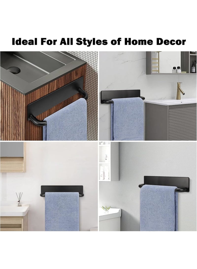 SYOSI Self Adhesive Towel Holder for Bathroom and Kitchen, 9 Inch Wall Mounted Stick-On Hand Towel Bar, Waterproof No Drill Towel Ring for Cabinet, Door, Shower, Sink, or RV Use (Black) - Image 4