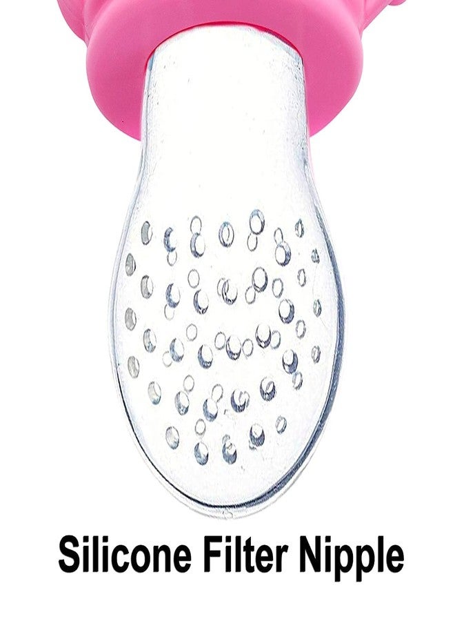 CUTEABLY زجاجة رضاعة للأطفال حديثي الولادة من كيوتيبلي، سعة 90 مل، قطعة واحدة، مغذي فواكه/ملعق للأطفال، قطعة واحدة (زجاجة رضاعة بملعقة وردية + مغذي فواكه) - Image 5