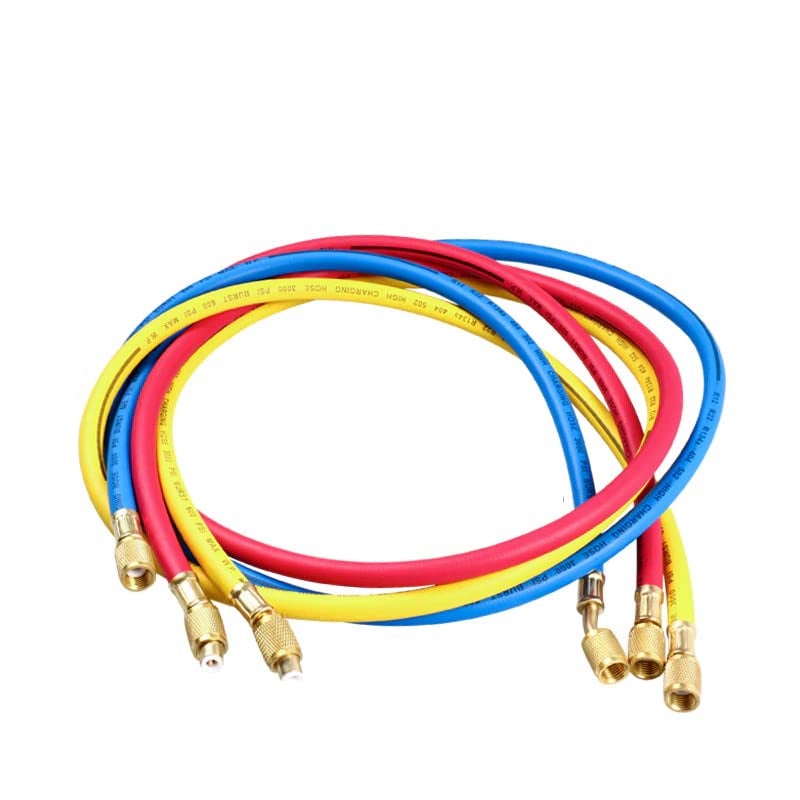 Digital Craft 3Pcs 36 Refrigerant Charging Hose 14 SAE 3000 PSI HVAC Air Conditioning Hose for R134a R404a R12 R22 Refrigerants - Image 1