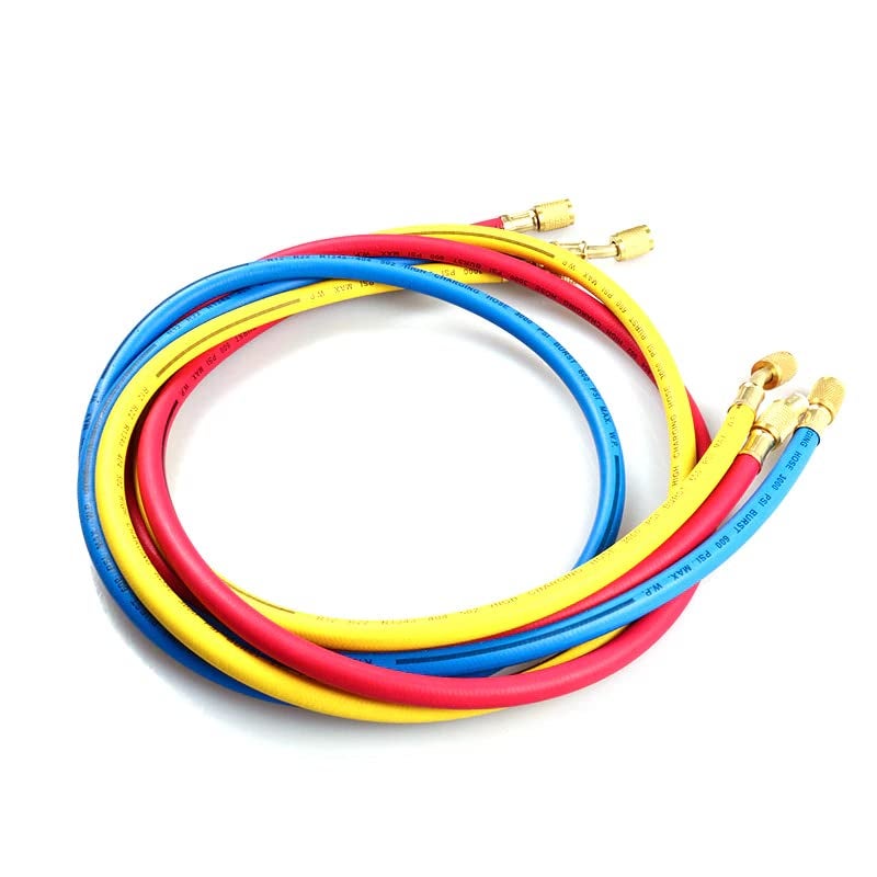 Digital Craft 3Pcs 36 Refrigerant Charging Hose 14 SAE 3000 PSI HVAC Air Conditioning Hose for R134a R404a R12 R22 Refrigerants - Image 4