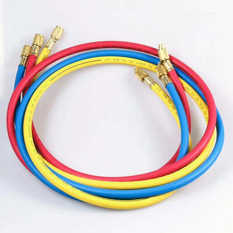 Digital Craft 3Pcs 36 Refrigerant Charging Hose 14 SAE 3000 PSI HVAC Air Conditioning Hose for R134a R404a R12 R22 Refrigerants - Image 5
