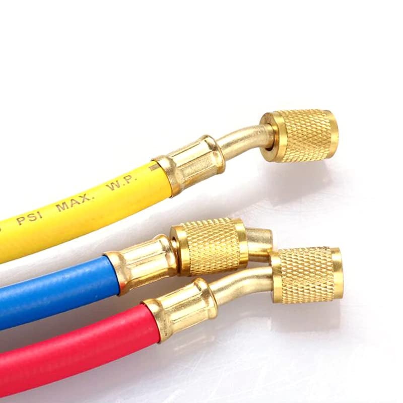 Digital Craft 3Pcs 36 Refrigerant Charging Hose 14 SAE 3000 PSI HVAC Air Conditioning Hose for R134a R404a R12 R22 Refrigerants - Image 3