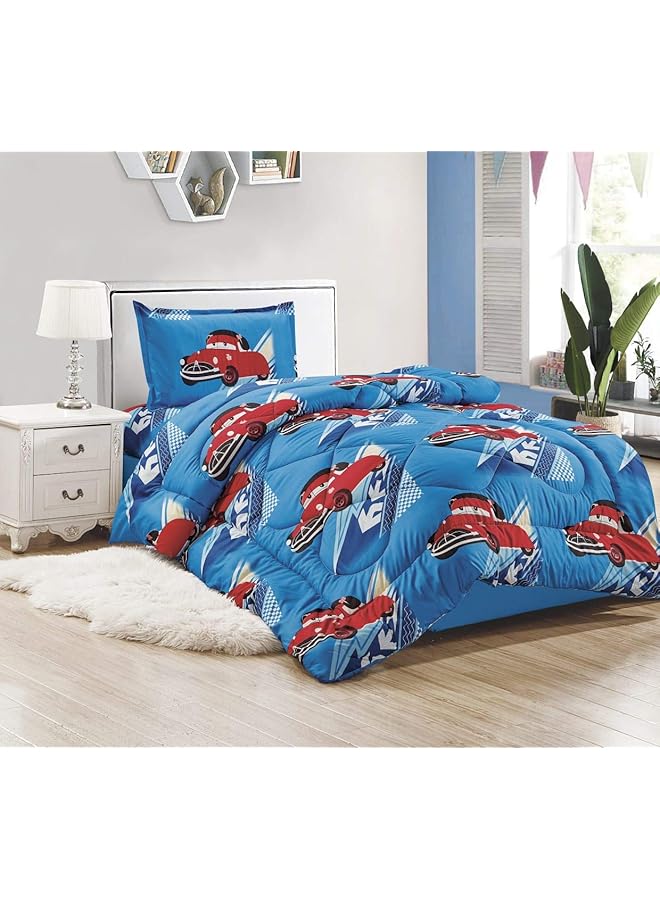 erorex Kids Soft And Fluffy Medium Filling Comforter Set 4Pcs Reversible Bed Set Single Size 160