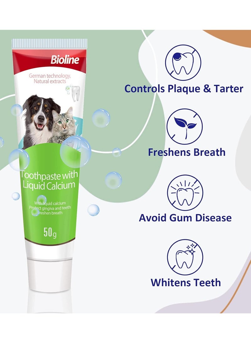 Bioline Toothpaste With Liquid Calcium  Freshens Dog And Cat Breath 2X50g - Image 3