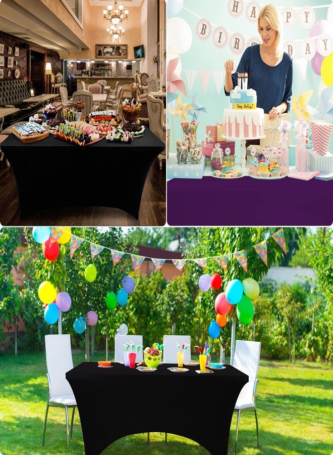 BDDC أغطية طاولات BDDC مُلائمة للطاولات بطول 6 أقدام، أغطية طاولات من الإسباندكس بطول 6 أقدام، مفارش طاولات بلون الفوشيا للطاولات المستطيلة بطول 6 أقدام، مفارش طاولات للحفلات والمآدب والمهرجانات - Image 5