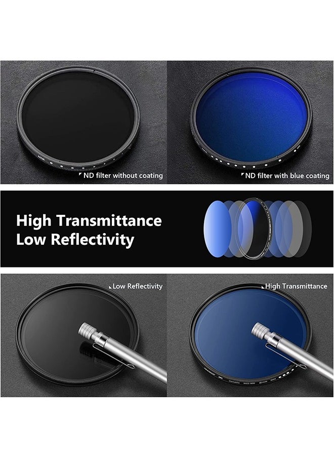 Neewer - NEEWER Variable ND Filter 49 mm ND2-ND400 (1-9 Stops), Neutral Density Filter, Multi-Layer Coating, Water and Scratch Resistant - Image 1