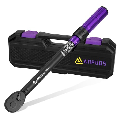 ANPUDS 1/2 Inch Drive Click Torque Wrench,10-170 Ft-Lb/13.6-230.5 Nm,Dual direction Adjustable Torque Wrench with Dual Range Scales, 72 Tooth, ±3% High Precision for Moto,Car Maintenance - Image 1