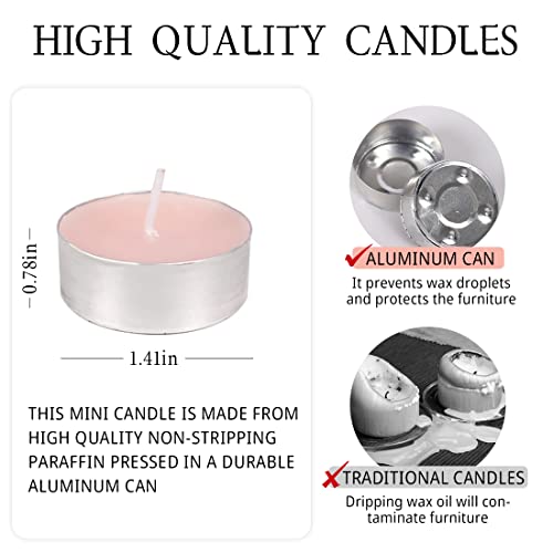 FUNHOKO Tea Lights Candles - 12 Pack Pink Tealights Candle Scented Rose Small Candle for Home, Holiday, Wedding & Party,Dinner Table, Halloween Christmas and Holiday (Pink Rose) - Image 2