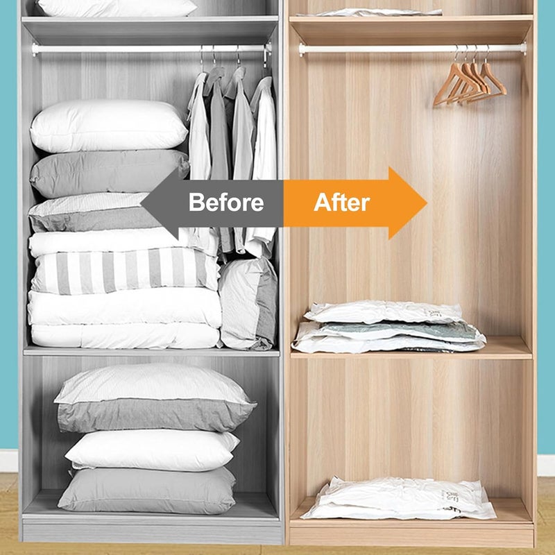 Vacuum Storage Bags, 70x50cm Space Saver Sealer Bags, Airtight Compression Bags for Clothes, Pillows, Comforters, Blankets, Bedding 5Pcs - Image 2