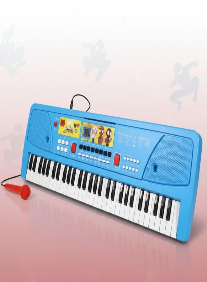 Kriiddaank Spiderman Keyboard Piano-60 Keys|Digital Screen|61 Scale Organ Keys,17Instrument Sound,10 Music Rhythms, 6Demo Tunes|Demo&Light|HighQuality Microphone|BatteryPowered &USB - Image 1
