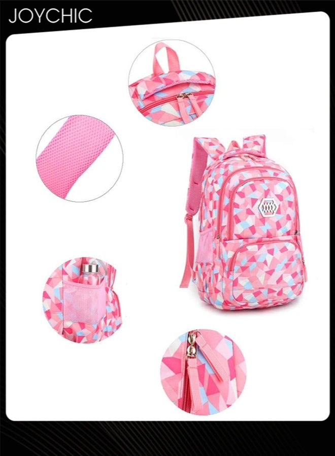 Joychic حقيبة ظهر مدرسية ملونة قابلة للتنفس مكونة من 3 قطع مع حقيبة غداء للطلاب الصغار في المرحلة المتوسطة - Image 3