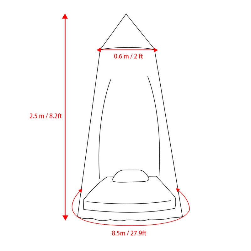 Universal Bed Canopy Dome Mosquito Mesh Net Hanging for Single To King Size Hammocks Cribs Outdoor Indoor - Image 4