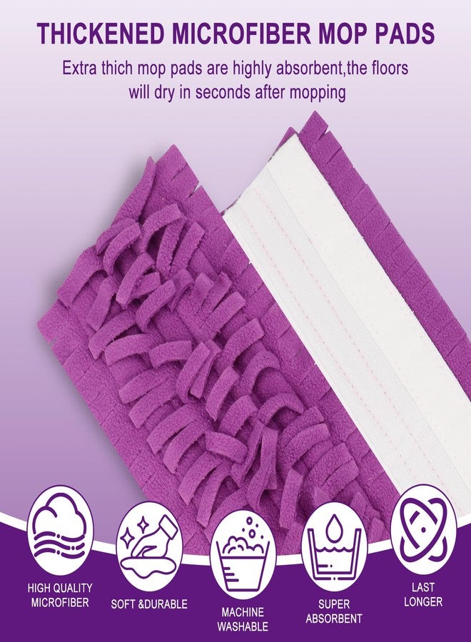 SwellV Reusable Mop Pads Compatible with Swiffer Powermop, Papclean Power Mop Refills Microfiber Power Mop Mopping Pads for Powermop Multi-Surface & Wood Mop Kit All Types of Floor Cleaning, Purple（6 Pack） - Image 3