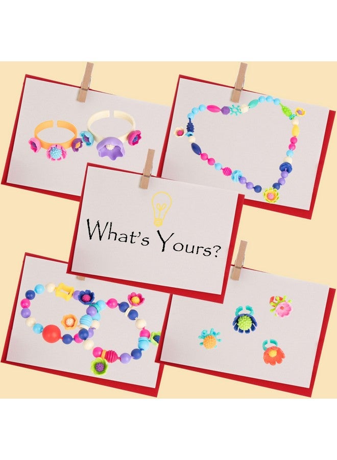 BIRANCO. BIRANCO. Pop Beads, Jewelry Making Kit - Arts and Crafts for Girls 3-7 Years Old, Snap Beads Toys - Necklace, Bracelet, Ring Creative DIY Set - 520 pcs  - Image 4