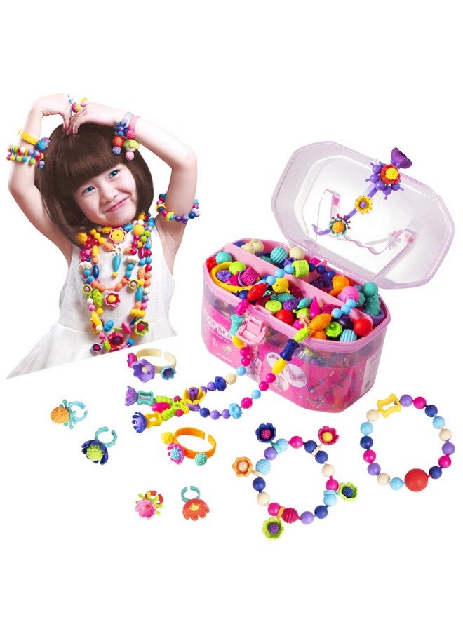 BIRANCO. BIRANCO. Pop Beads, Jewelry Making Kit - Arts and Crafts for Girls 3-7 Years Old, Snap Beads Toys - Necklace, Bracelet, Ring Creative DIY Set - 520 pcs  - Image 1