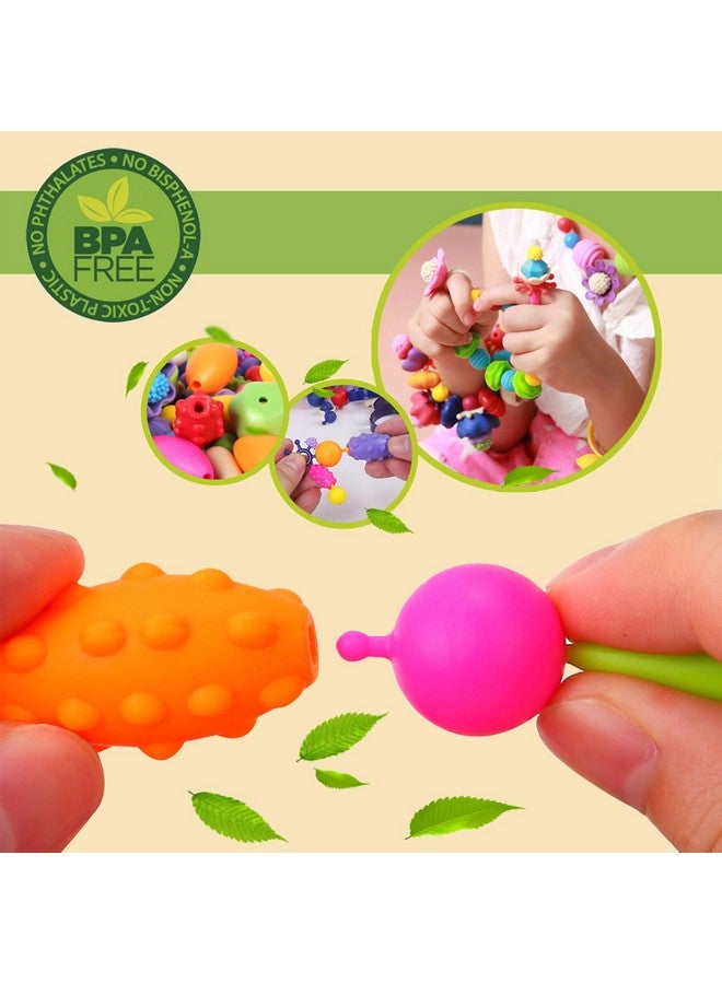 BIRANCO. BIRANCO. Pop Beads, Jewelry Making Kit - Arts and Crafts for Girls 3-7 Years Old, Snap Beads Toys - Necklace, Bracelet, Ring Creative DIY Set - 520 pcs  - Image 3